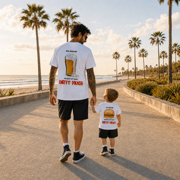 Dirty Moes kids’ cheeseburger graphic Father’s Day T-shirt